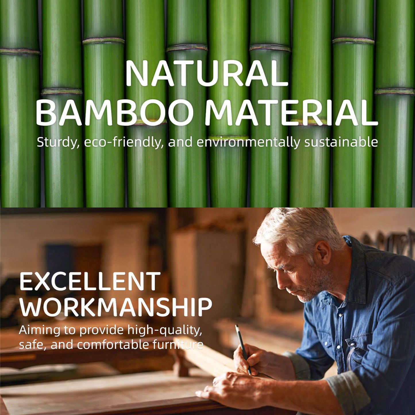 Folding Bamboo Luggage Rack with 6 Nylon Straps (2 Pack)