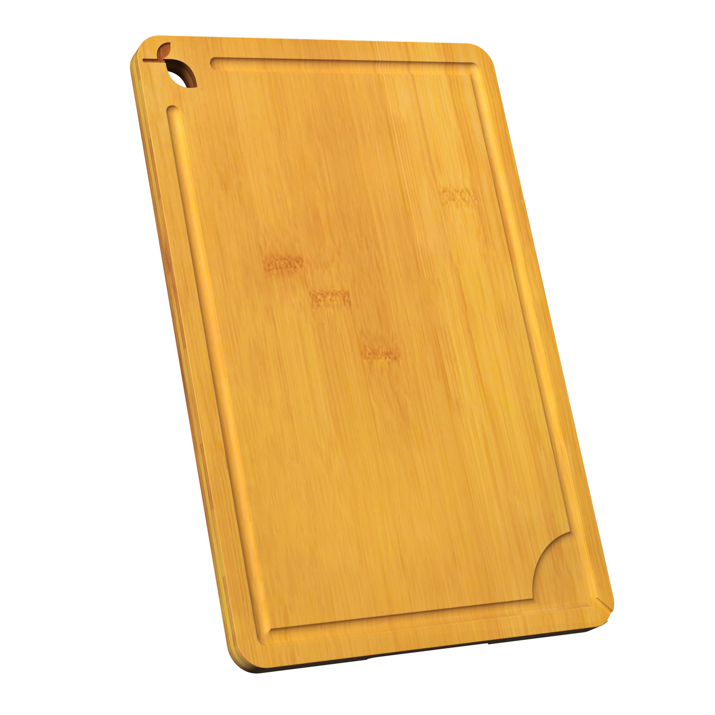 Cutting Board for Kitchen Meal Prep and Serving, Carbonized Bamboo Wood Butcher Block Chopping Board with Deep Juice Grooves and Side Handles for Meat, Bread, and Dough Kneading