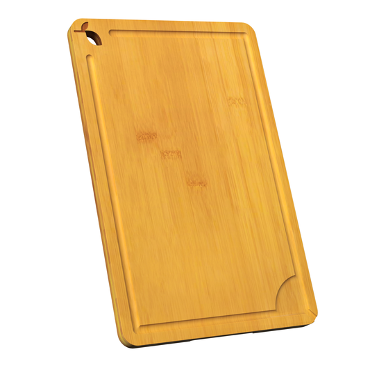 Cutting Board for Kitchen Meal Prep and Serving, Carbonized Bamboo Wood Butcher Block Chopping Board with Deep Juice Grooves and Side Handles for Meat, Bread, and Dough Kneading