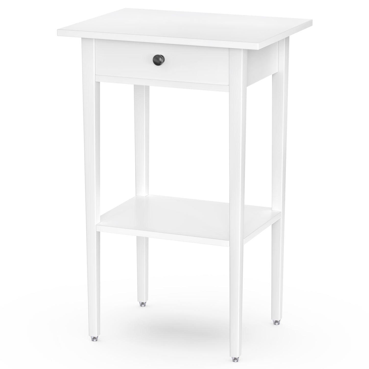 Bamboo Drawer Nightstand, Side Table with Open Shelf for Bedroom