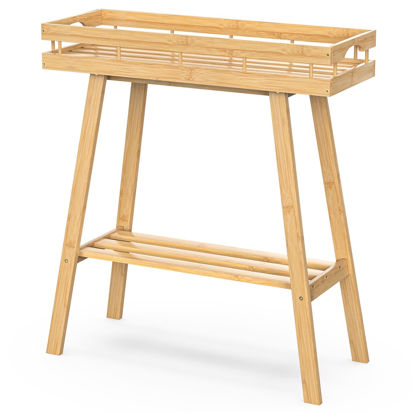 2-Tier Bamboo Plant Stand Table