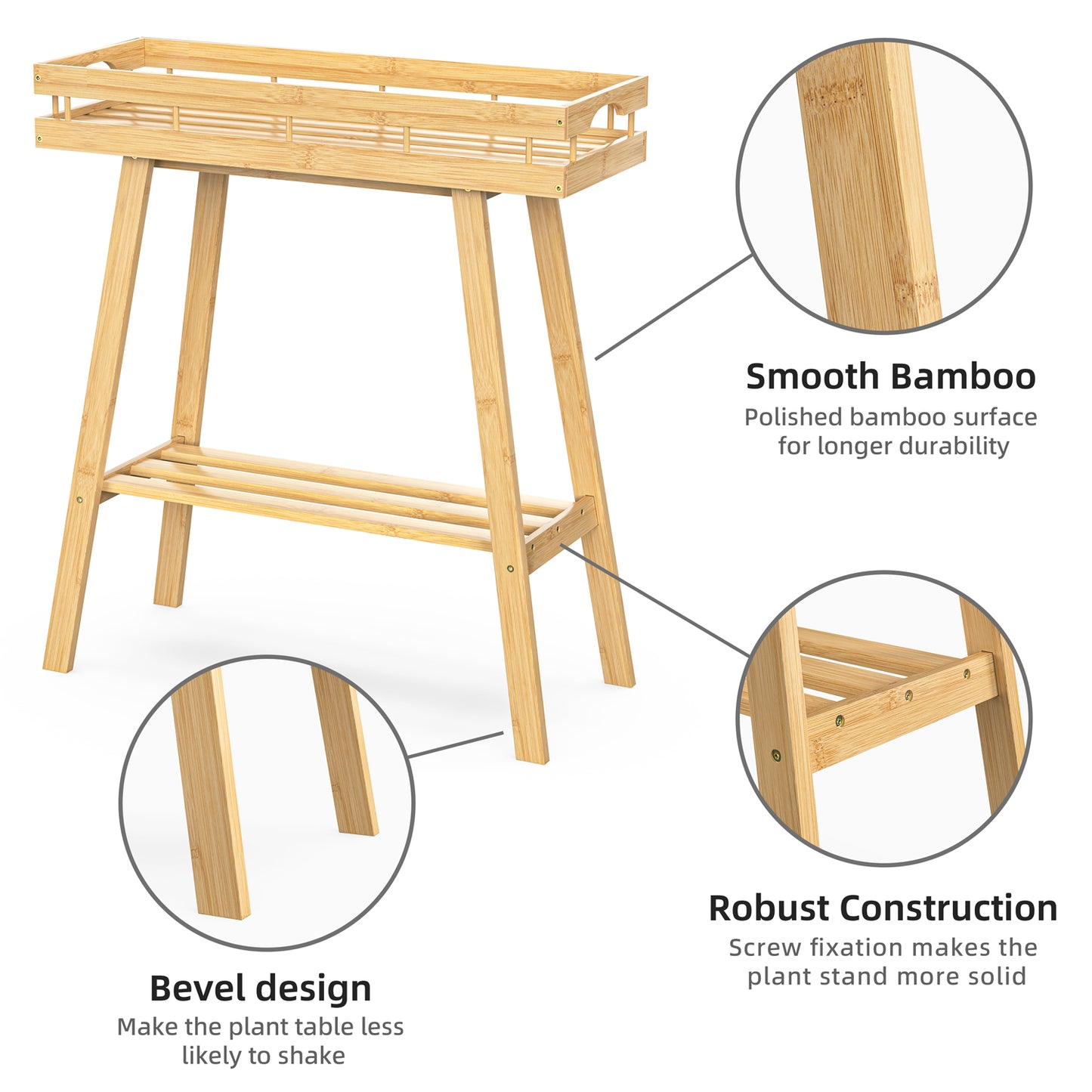 2-Tier Bamboo Plant Stand Table