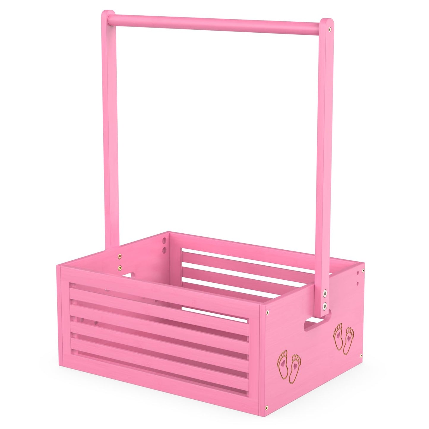 Baby Shower Crate Closet, Baby Baskets with Hangers Handle, Baby Crate Box for Baby Shower, Welcome Gift Basket for Newborn Baby, Pregnancy Gift for New Parents (Pink, Large Size)