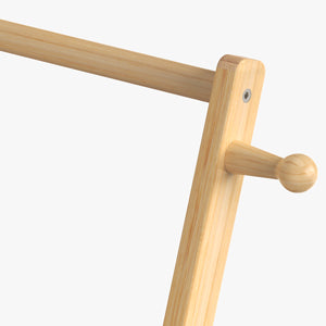 Freestanding Bamboo Clothes Rack with Shelves, Garment Rack for Bedroom (M)