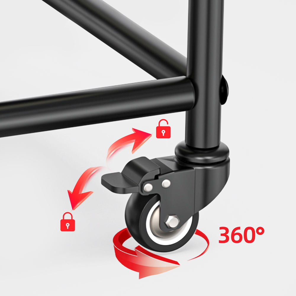 100L Bamboo Freestanding Laundry Hamper With Wheels, Storage Shelf and 2 Sliding Bag