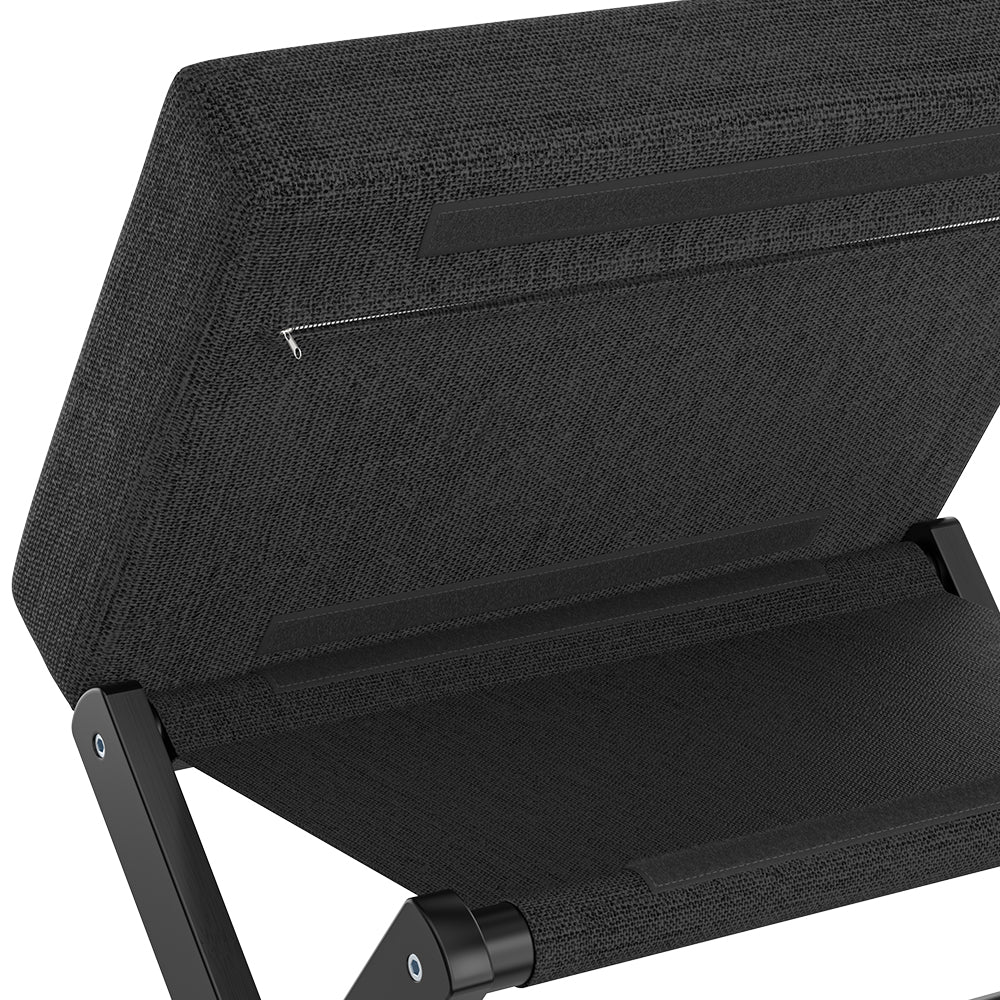 Folding Rectangle Standard Tufted Upholstered Ottoman Stool With Solid Wood Legs (Black)