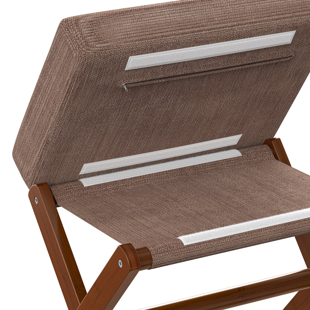 Folding Rectangle Standard Tufted Upholstered Ottoman Stool With Solid Wood Legs (Dark Brown)