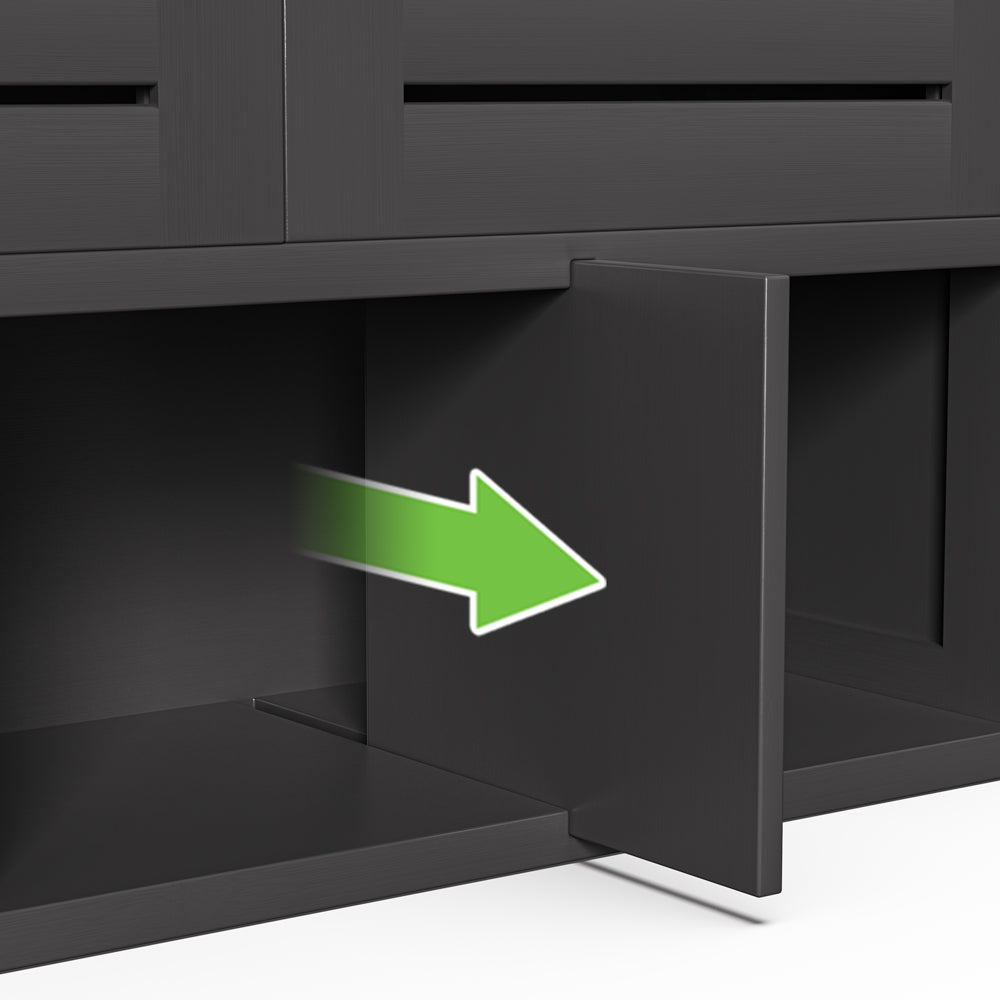 Removable Bamboo Two-Door Wall Mounted Bathroom Cabinet (Black)