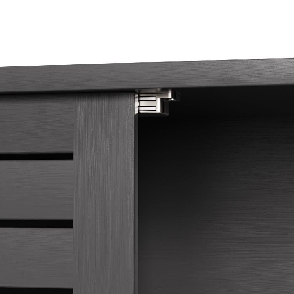 Removable Bamboo Two-Door Wall Mounted Bathroom Cabinet (Black)