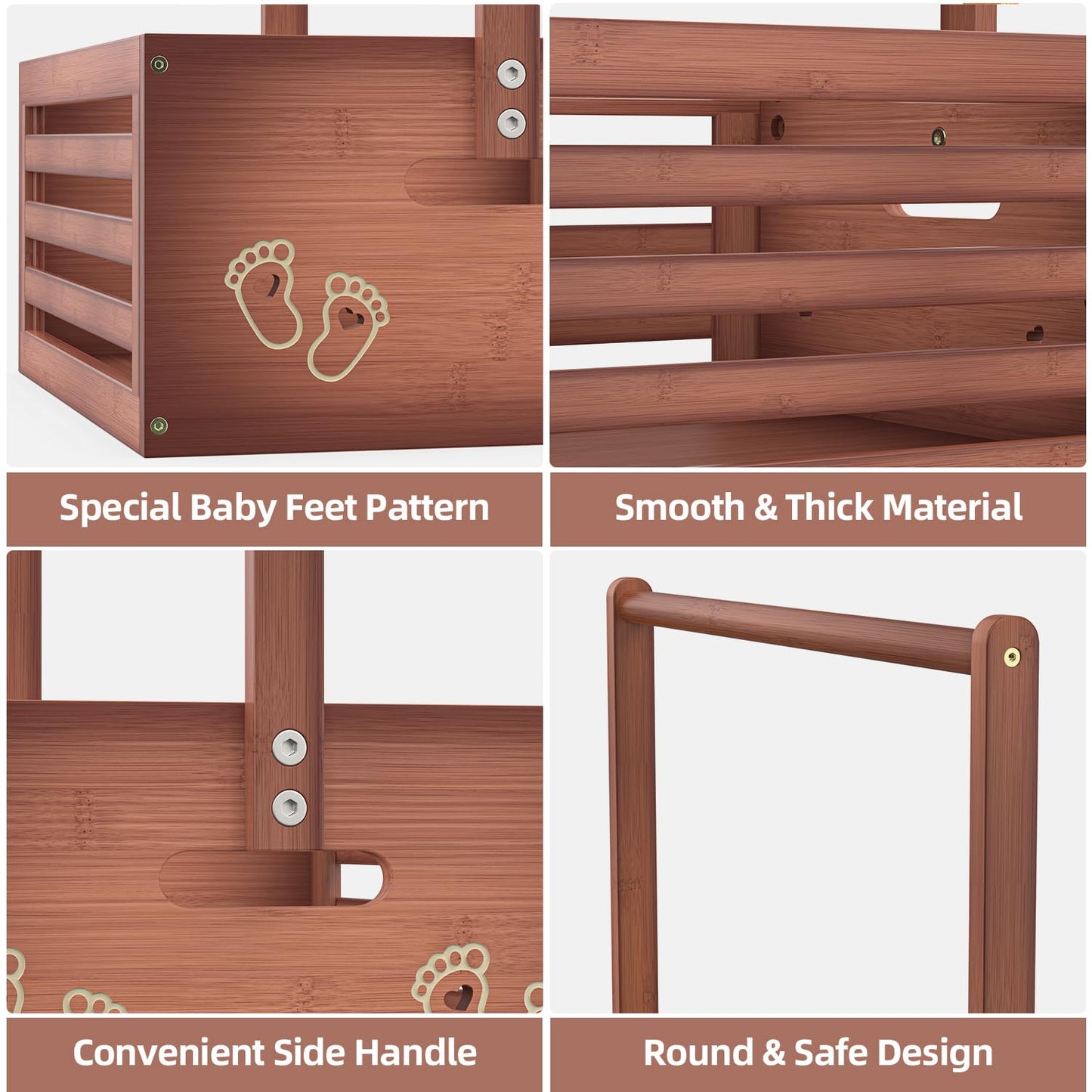 Baby Shower Crate Closet, Baby Baskets with Hangers Handle, Baby Crate Box for Baby Shower, Welcome Gift Basket for Newborn Baby, Pregnancy Gift for New Parents (Natural, Large Size)