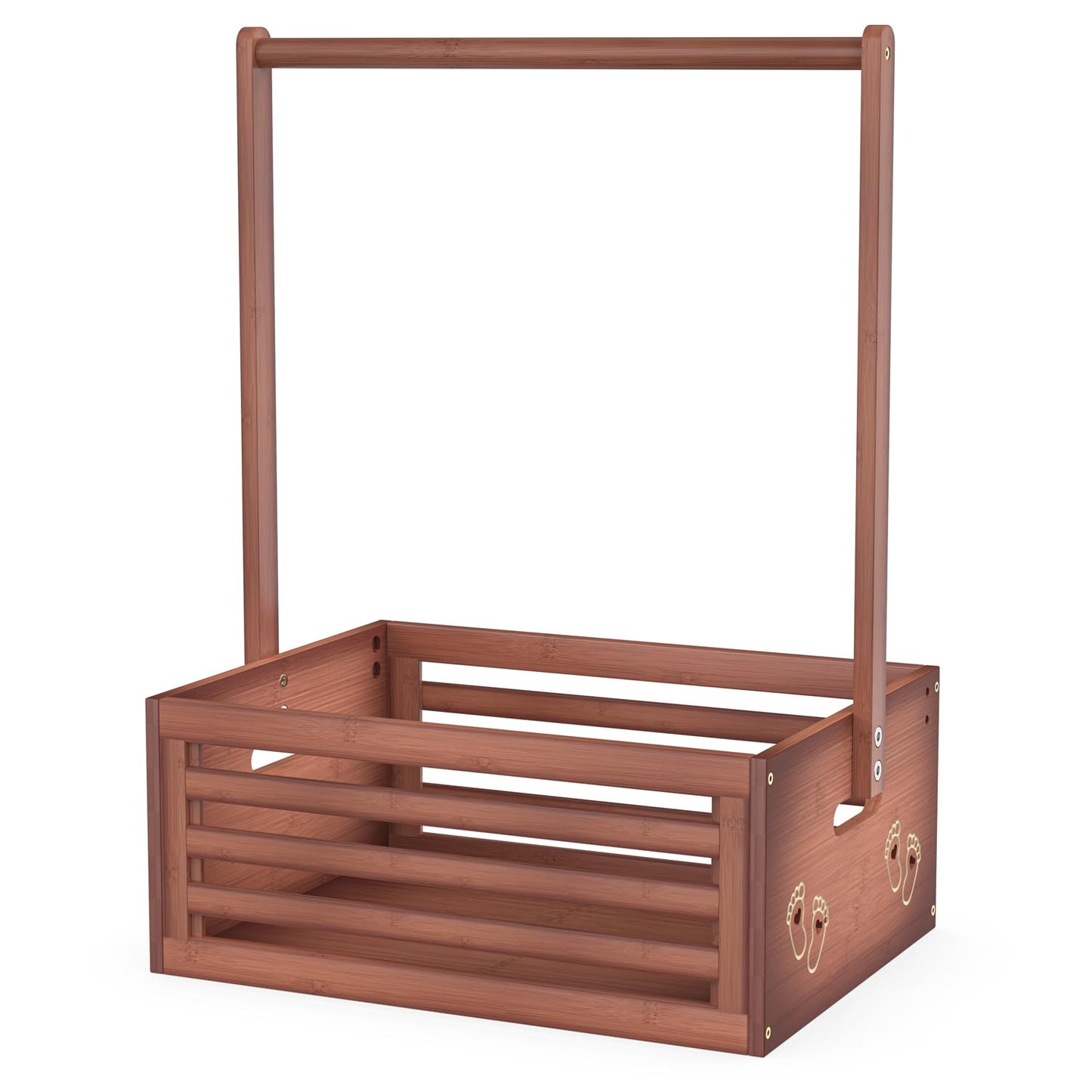 Baby Shower Crate Closet, Baby Baskets with Hangers Handle, Baby Crate Box for Baby Shower, Welcome Gift Basket for Newborn Baby, Pregnancy Gift for New Parents (Natural, Large Size)